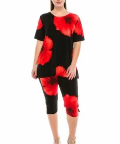 Jostar Floral Capri Pant Set Short Sleeve Print-903BN-SRP1-W113