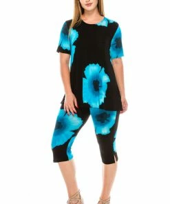 Jostar Floral Capri Pant Set Short Sleeve Print-903BN-SRP1-W113