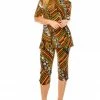 Pant Sets Jostar Women's Stretchy Capri Pants Set Short Sleeve Plus Print, 903BN-SXP-W160