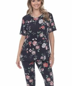 Jostar Women's Stretchy Capri Pant Set Short Sleeve Print-903BN-SRP1-W211