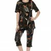 Jostar Women's Stretchy Capri Pant Set Short Sleeve Print-903BN-SRP1-W239