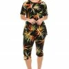 Jostar Women's Stretchy Capri Pants Set Short Sleeve Plus Print, 903BN-SXP-W679