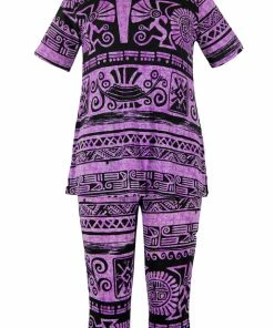 Jostar Women's Stretchy Capri Pant Set Short Sleeve Print-903BN-SRP1-W901 Pant Sets