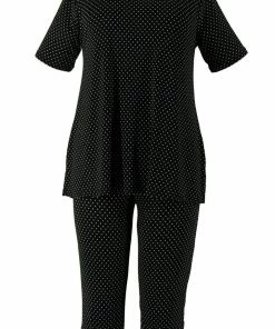 Pant Sets Jostar Women's Stretchy Capri Pants Set Short Sleeve Plus Print, 903BN-SXP-W981