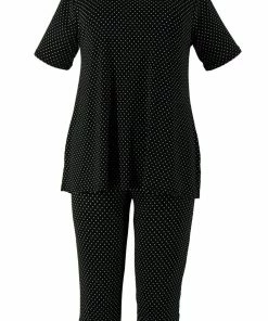 Jostar Women's Stretchy Capri Pants Set Short Sleeve Plus Print, 903BN-SXP-W990