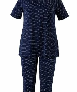 Jostar Women's Stretchy Capri Pants Set Short Sleeve Plus Print, 903BN-SXP-W990