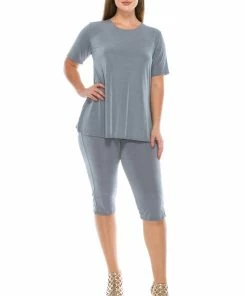 Jostar Women's Stretchy Capri Pant Set Short Sleeve-903BN-SRS1 Pant Sets