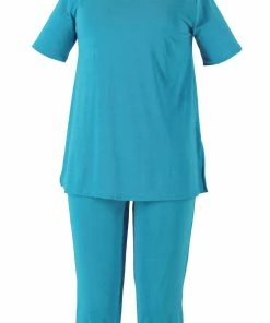Jostar Women's Stretchy Capri Pant Set Short Sleeve-903BN-SRS1 Pant Sets