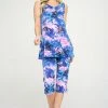 Jostar Women's Stretchy Tank Capri Pant Set Print-902BN-TRP1-W305