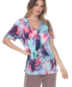 Jostar Cascade Drop Short Sleeve Top-356HT-SRP1-W252 Tops