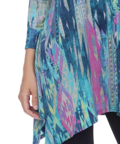 Jostar Women's HIT V-Neck Binding Top Half Sleeve Print-313HT-QRP1-W257 Quarter Sleeves