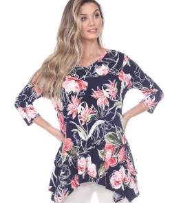 Quarter Sleeves Jostar Women's HIT V-Neck Binding Top Half Sleeve Print-313HT-QRP1-W251